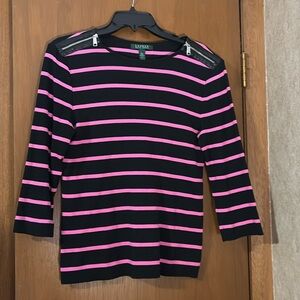 Cute L Pink & Black Womens Ralph Lauren Top